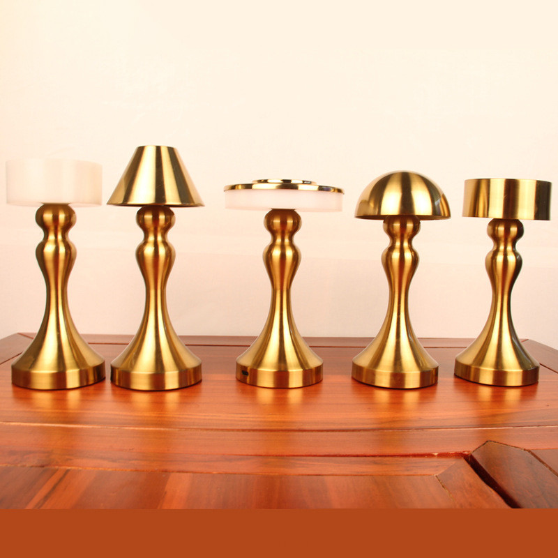 Lampă de masă cu ciuperci, bar retro, lumini de masă cu LED, senzor tactil, lampă de noptieră reîncărcabilă cu gantere, restaurant, hotel, decor dormitor