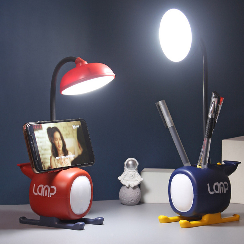 Lampă de birou cu LED, cu desene animate USB pentru protecția ochilor avionului, lumină de masă pentru studenți, cămin pentru citire, lampă de noptieră pentru decorarea casei
