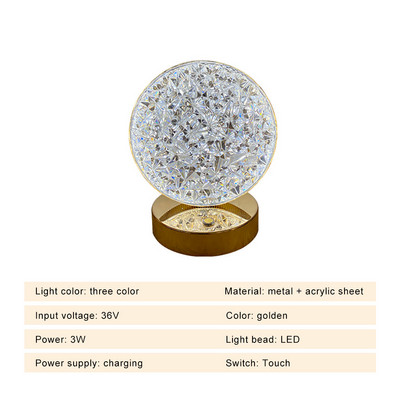 Romantična zvijezda Mjesec Dekorativna stolna svjetiljka Ukrasi Stolna svjetiljka za punjenje Touch 3 boje Noćne svjetiljke za spavaću sobu