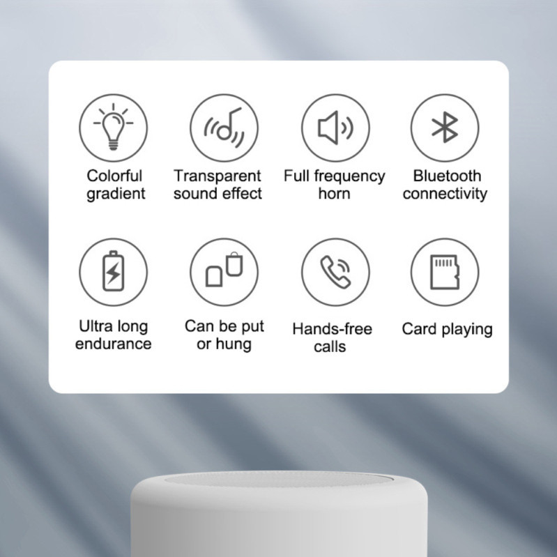 Nutikas värviline öövalgus juhtmevaba Bluetooth-kõlar plaksutuslamp FM-raadio TF-kaardi sisestamine kaasaskantav valgus Bluetooth-kõlar