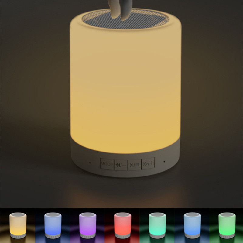 Nutikas värviline öövalgus juhtmevaba Bluetooth-kõlar plaksutuslamp FM-raadio TF-kaardi sisestamine kaasaskantav valgus Bluetooth-kõlar