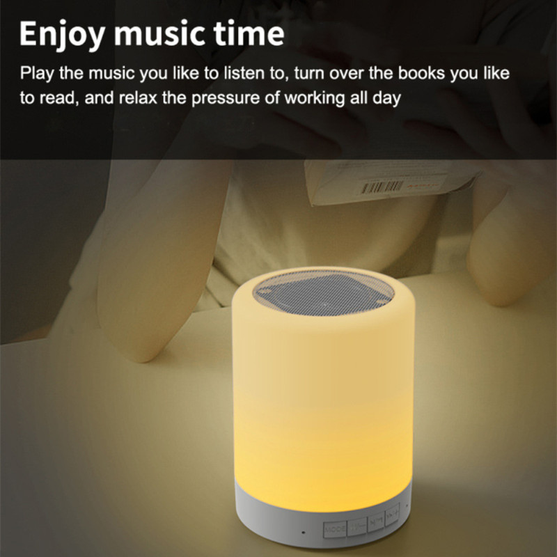 Nutikas värviline öövalgus juhtmevaba Bluetooth-kõlar plaksutuslamp FM-raadio TF-kaardi sisestamine kaasaskantav valgus Bluetooth-kõlar