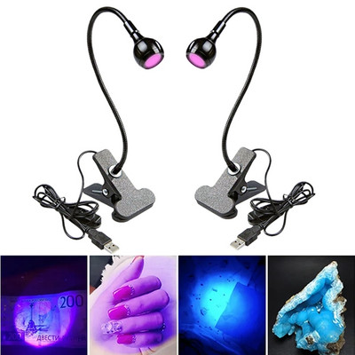 LED UV lampa s klipom, flexibilná USB mini UV lampa, vytvrdzovanie gélu, nastaviteľné lepidlo na nechty, sušička na nechty, DIY zdobenie nechtov, detektor peňazí na lekárske produkty