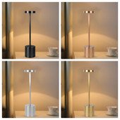 LED asztali lámpa USB újratölthető érintőképernyős éjszakai lámpa alumínium LED dimmelhető étterem vezeték nélküli asztali lámpa szoba dekorációhoz