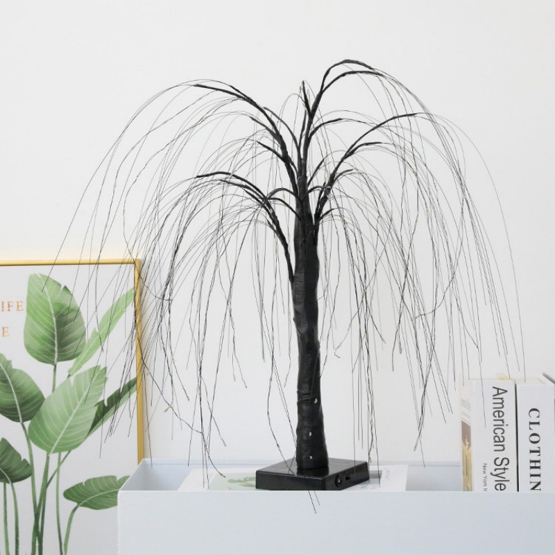 LED Willow éjszakai lámpa Gypsophila színes fa távirányítós asztali lámpa otthoni hálószoba esküvői karácsonyi beltéri dekorációval