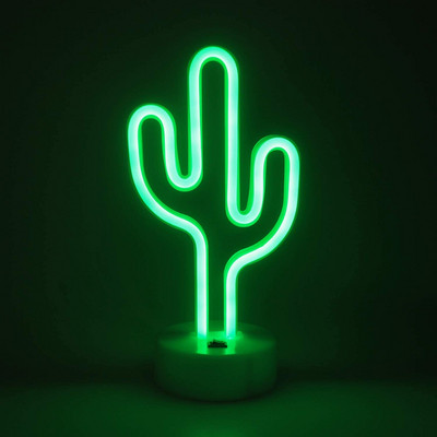 Kaktusz neonreklám USB vagy 3AA elemes neon lámpák neon led tündér otthonra karácsonyi esküvői bár dekoráció Neon fényreklám dekor