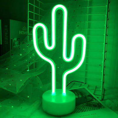 Cactus Neon Sign USB arba 3AA Baterijos Neoniniai žibintai Neoniniai LED fėja namams Kalėdų vestuvių baro dekoravimas Neoninių šviesų ženklų dekoras
