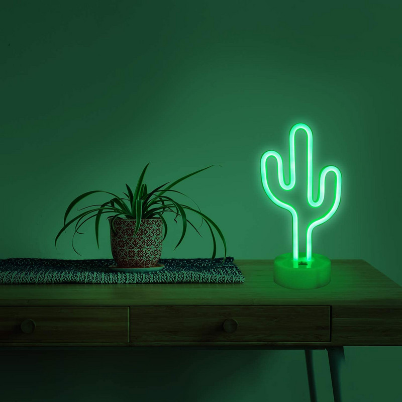 Cactus Neon Sign USB arba 3AA Baterijos Neoniniai žibintai Neoniniai LED fėja namams Kalėdų vestuvių baro dekoravimas Neoninių šviesų ženklų dekoras