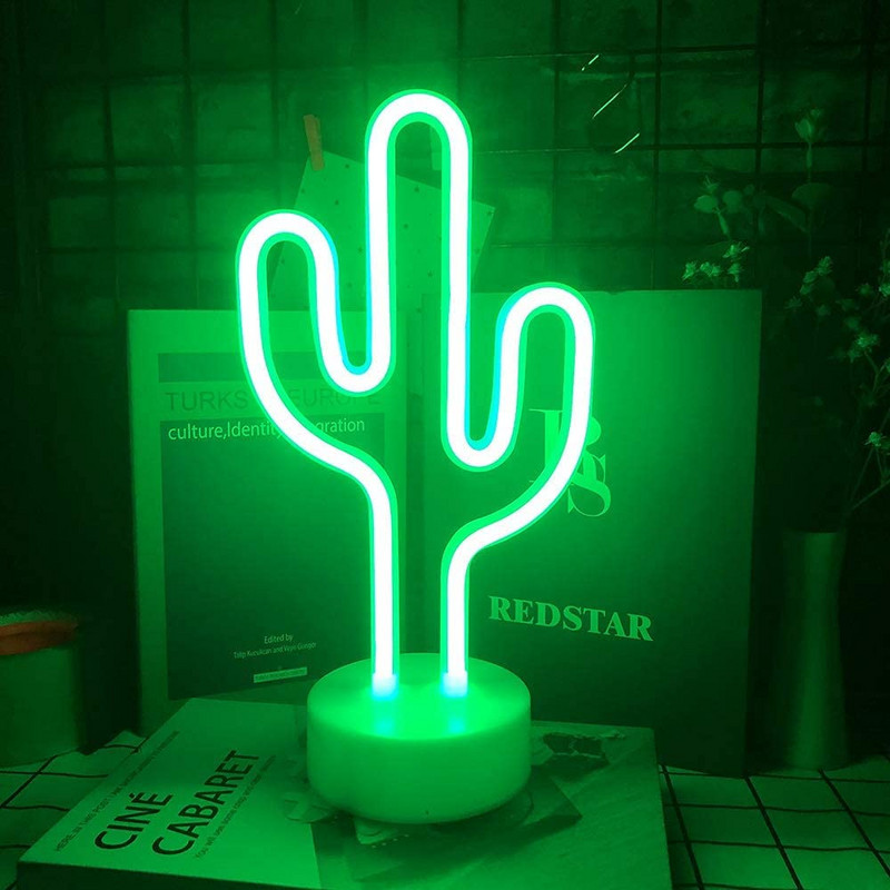 Cactus Neon Sign USB arba 3AA Baterijos Neoniniai žibintai Neoniniai LED fėja namams Kalėdų vestuvių baro dekoravimas Neoninių šviesų ženklų dekoras