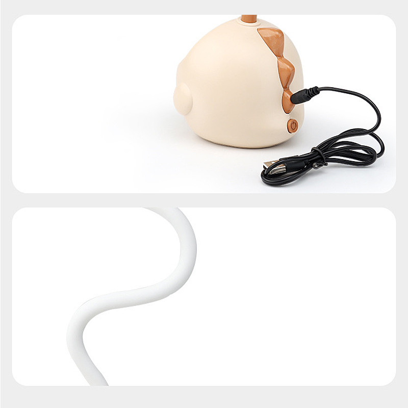 Radoša multfilma Acu aizsardzība Nakts gaisma Mīksta gaisma Push-veida maza lampiņa USB uzlāde Mācību pildspalvas turētājs rakstāmgalds Guļamistaba bērnam