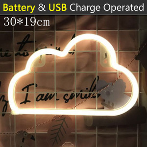 LED debesų dizainas Neoninis ženklelis Naktinės šviesos menas Dekoratyviniai šviestuvai Plastikiniai sieniniai šviestuvai vaikams Kūdikių kambario Šventinis apšvietimas Kalėdų vakarėlis