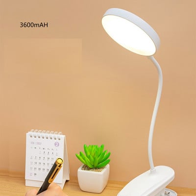 USB uzlādējama galda lampa ar spraudni, var stāvēt, lasa grāmatu Nakts gaisma LED galda lampas 3 režīmi aptumšojošs acu aizsardzība