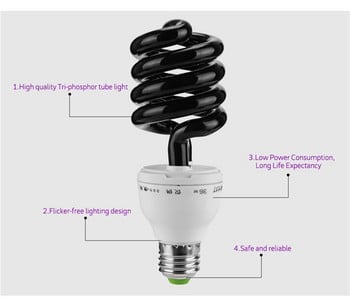 Led Light 220V 36W 40W E27 Ultraviolet UV Spiral Εξοικονόμηση ενέργειας BlackLight Λάμπα UV Λάμπα για έκθεση στούντιο Φωτισμός εξωτερικού χώρου EL