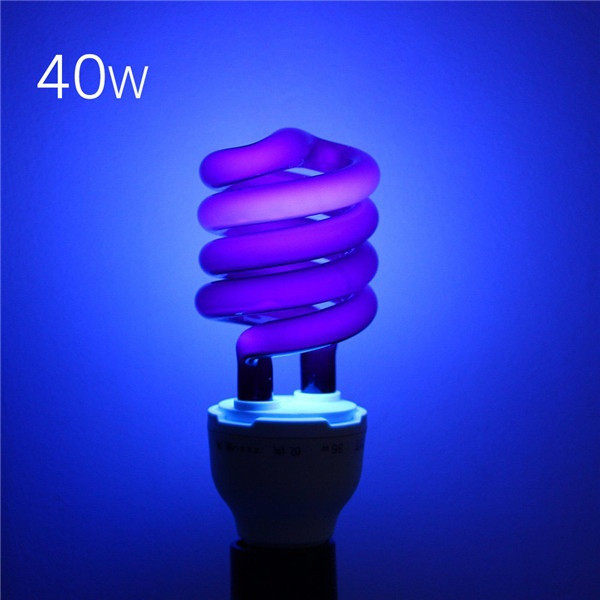 Lumină LED 220V 36W 40W E27 Ultraviolet UV Spiral Economisire energie Lampă BlackLight Lampă UV pentru Studio Expoziție Iluminat în aer liber EL