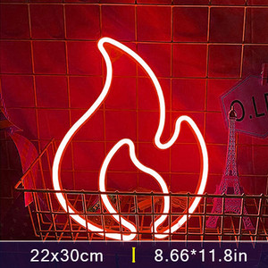 Liepsnos neoninė iškaba raudona ir geltona liepsnos neoninė šviesa liepsna Led šviesos iškaba vaikams kūdikių kambario vestuvių vakarėlio sienos dekoras kabantis šviestuvas