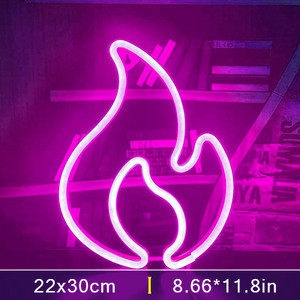 Liepsnos neoninė iškaba raudona ir geltona liepsnos neoninė šviesa liepsna Led šviesos iškaba vaikams kūdikių kambario vestuvių vakarėlio sienos dekoras kabantis šviestuvas