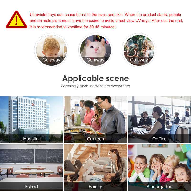 Tub T5 cu lumină germicidă ultravioletă cu dispozitiv de dezinfecție UVC Sterilizator Kill Dust Mite Lampă cu cuarț UV pentru dormitor de spital