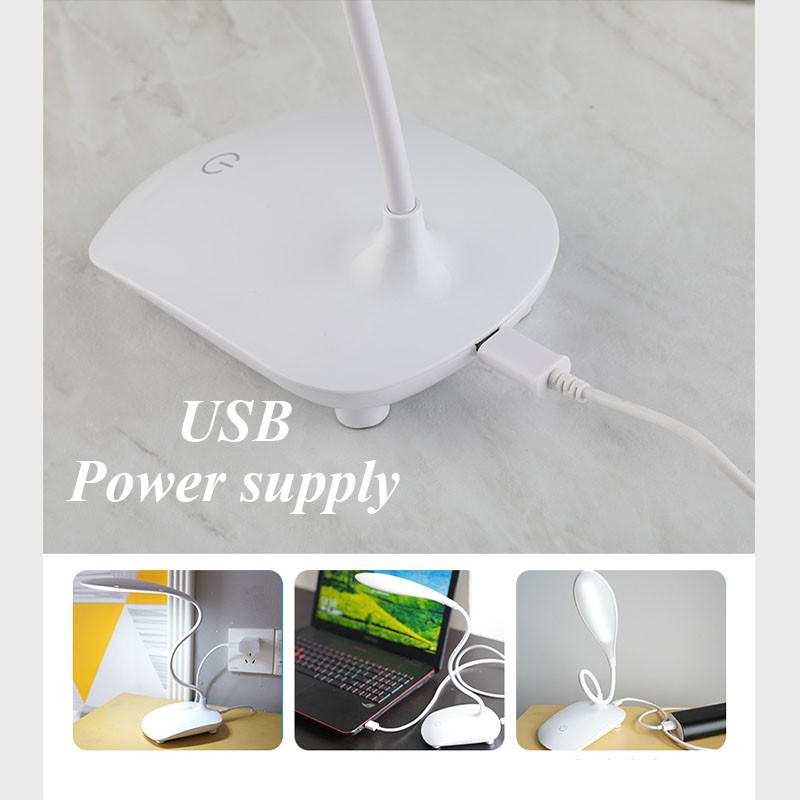 LED-es asztali lámpa USB tápellátású asztali lámpa érintéses tompítású hordozható lámpa, 3 színű, fokozatmentesen szabályozható szemvédelem hálószoba éjjeli lámpa