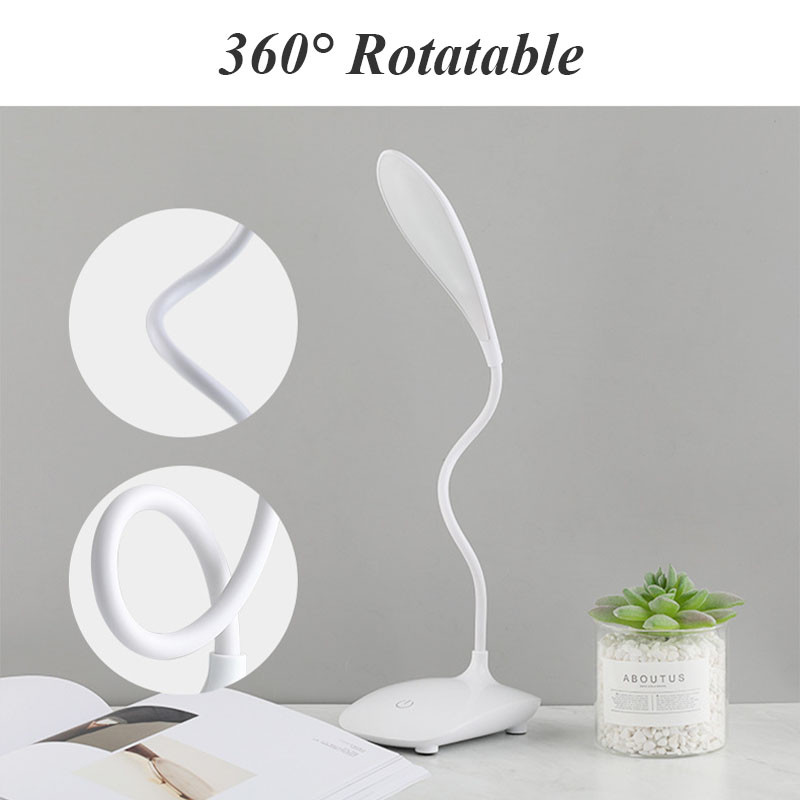 LED-es asztali lámpa USB tápellátású asztali lámpa érintéses tompítású hordozható lámpa, 3 színű, fokozatmentesen szabályozható szemvédelem hálószoba éjjeli lámpa