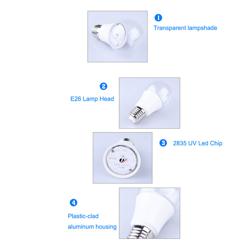 10 W ultravioletinė UV lemputė fluorescencinė aptikimo UV lempa juoda šviesiai mėlyna lempa E26 110 V 220 V, skirta DJ vakarėliui dekoruoti