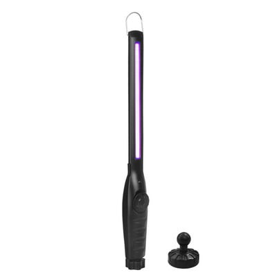 Bakteritsiidse lambi desinfitseerimispulk UVC ultraviolettkiirgusega, kaasaskantav käeshoitav majapidamissteriliseerimine, lestade ja suitsu lõhn, lilla hele