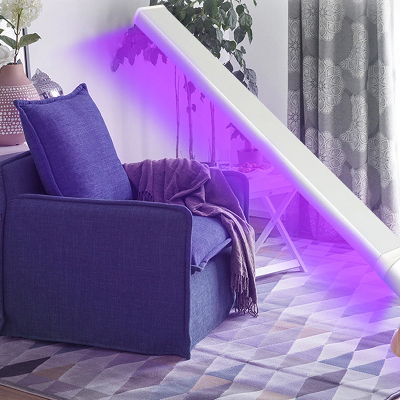 Bakteritsiidse lambi desinfitseerimispulk UVC ultraviolettkiirgusega, kaasaskantav käeshoitav majapidamissteriliseerimine, lestade ja suitsu lõhn, lilla hele