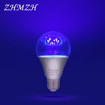 ZHMZH Без озон LED UVA стерилизираща лампа Крушка UV дезинфекция Бактерицидна лампа Крушка стерилна лампа E27 AC110-220V 5W 7W 365nm