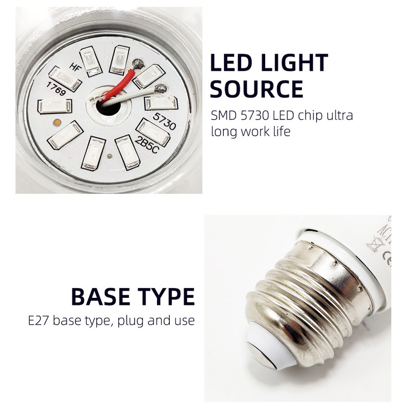 ZHMZH Bezozónová LED UVA sterilizačná lampa UV dezinfekčná germicídna žiarovka sterilná lampa E27 AC110-220V 5W 7W 365nm