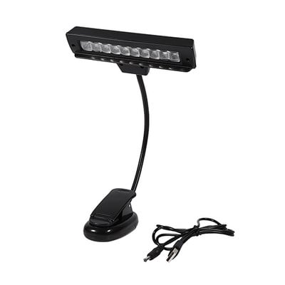 Lampă cu clips cu 10 LED Suport pentru muzică Lumină cu clemă Luminoasă, flexibilă, reglabilă, pentru birou, pentru dormitor, lămpi de lectură, lampă de studiu, lumini, vânzare caldă
