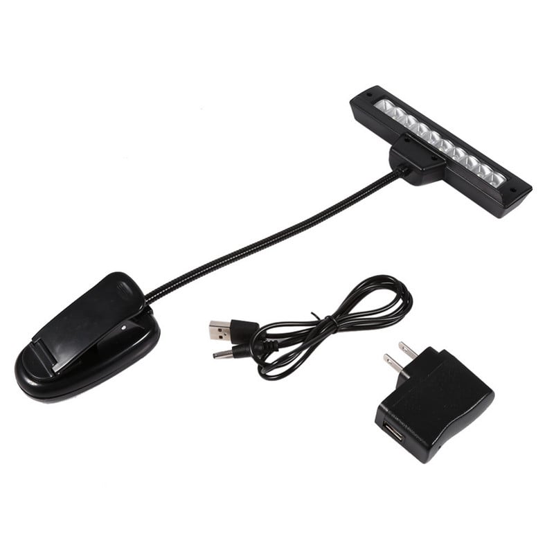Lampă cu clips cu 10 LED Suport pentru muzică Lumină cu clemă Luminoasă, flexibilă, reglabilă, pentru birou, pentru dormitor, lămpi de lectură, lampă de studiu, lumini, vânzare caldă