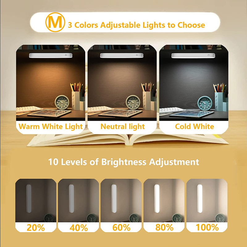 Φωτιστικό γραφείου τηλεχειριστηρίου USB LED Φως Επαναφορτιζόμενη λάμπα γραφείου υπολογιστή Μαγνητικό φως βάσης μελέτης γραφείου για το σπίτι