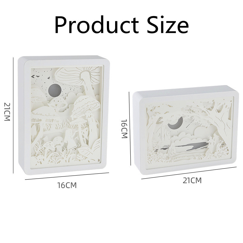 LED-es papírfaragás éjszakai lámpa USB fény és árnyék lézeres üreges 3d háromdimenziós hálószoba éjjeli dekorációs asztali lámpa 2022