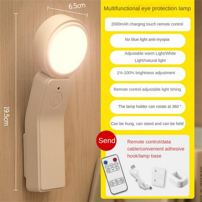 LED stolová lampa s časovaným dotykom, diaľkové ovládanie, nočné svetlo, teplé biele stmievavé svetlo, študentská internátna spálňa, nočná lampa na čítanie