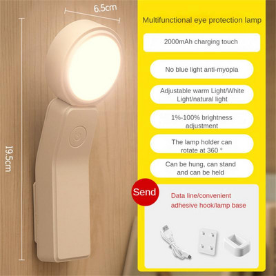 LED stolová lampa s časovaným dotykom, diaľkové ovládanie, nočné svetlo, teplé biele stmievavé svetlo, študentská internátna spálňa, nočná lampa na čítanie