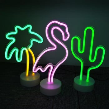 Φωτιστικό LED Neon 5V με καλώδιο USB Flamingo δέντρο καρύδας Κάκτος Unicorn LED φωτιστικό νέον για διακόσμηση κρεβατοκάμαρας σπιτιού Φωτισμός