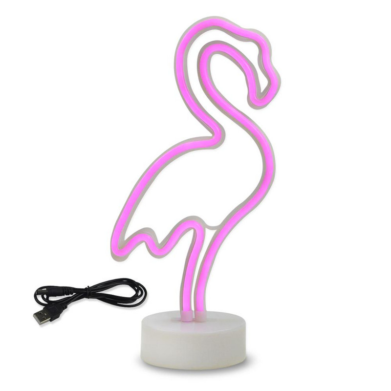 5V USB kabeliu maitinamas LED neoninis apšvietimas flamingo kokoso medžio kaktuso vienaragis LED neoninių ženklų lempa, skirta namų miegamojo dekoravimui