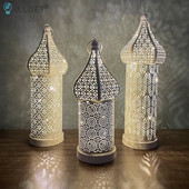 Lanternă goală LED Vintage Maroc Lămpi din fier forjat Masă de acasă Interior Dormitor Living Decoratiuni artistice