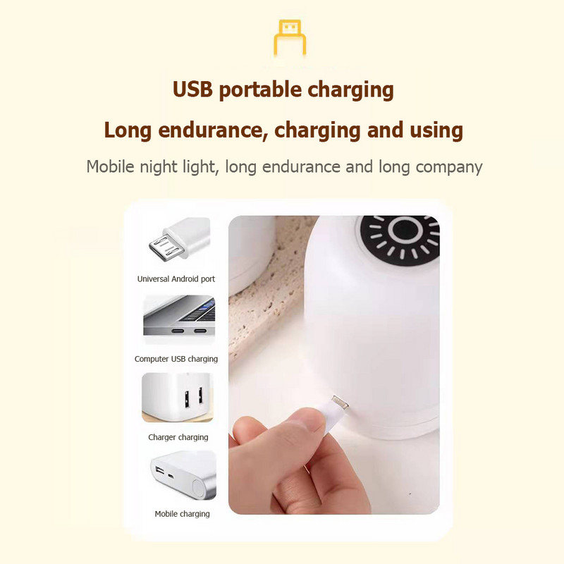 Lumină de noapte inteligentă USB Senzor tactil Lampă de noptieră Sufragerie Dormitor Atmosfera de somn Protecția ochilor Lămpi de lectură pentru studiu