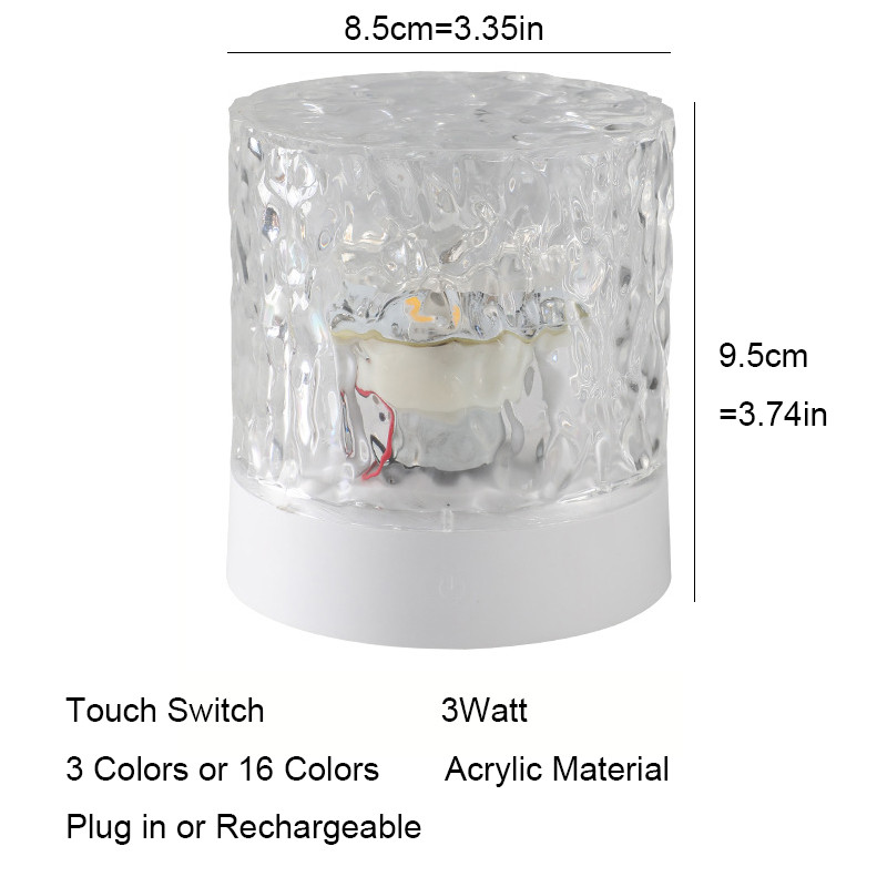Érintőkapcsolós Atmoszféra Hálószoba asztali lámpák Víz hullámos vetítésű környezeti világítás bárpulthoz Dekoratív éjjeli lámpa ajándéknak