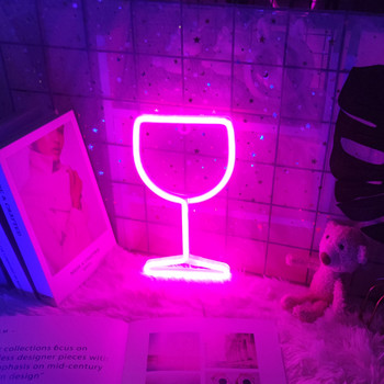 Πινακίδες κρασιού Led Neon Φωτιστικές επιγραφές Winebowl Κρεμαστό φωτιστικό τοίχου Φωτιστικό τοίχου νυχτερινό φως Usb Λειτουργεί με μπαταρία Νέον Επιγραφές Μπαρ Δώρα Διακόσμηση δωματίου