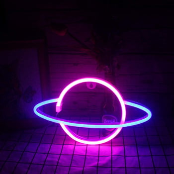 Led Neon Light Πολύχρωμο Rocket Neon Sign Planet Επιτραπέζιο Φωτιστικό για Δωμάτιο Σπίτι Διακόσμηση Γάμου Χριστουγεννιάτικο Δώρο Φωτιστικό Neon