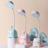 Asztali lámpa Szemvédő érintőképernyős vezérlés szabályozható, hordozható aranyos LED lámpa, újratölthető villogásmentes lágy fény LED éjszakai lámpa