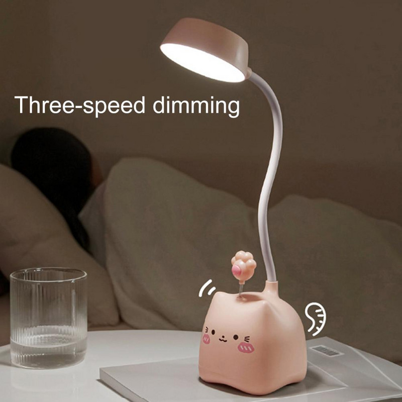 Asztali lámpa Szemvédő érintőképernyős vezérlés szabályozható, hordozható aranyos LED lámpa, újratölthető villogásmentes lágy fény LED éjszakai lámpa