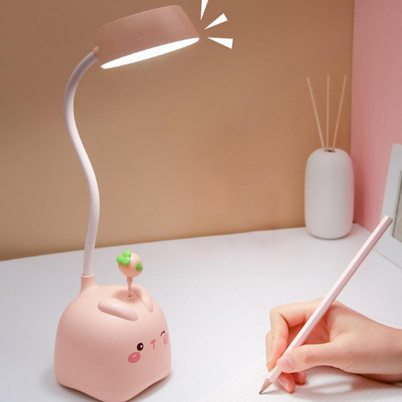 Asztali lámpa Szemvédő érintőképernyős vezérlés szabályozható, hordozható aranyos LED lámpa, újratölthető villogásmentes lágy fény LED éjszakai lámpa