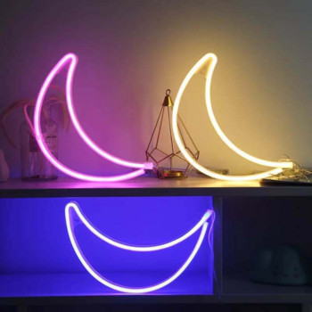 Неонов знак Lightning Battery/USB Operated Clouds Lightning Moon Neon Led знак за детска стая Party Home Bar Gift Decoration