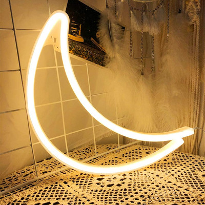 Fényreklám Villámelem/USB-vel működtetett felhők Villám Hold Neon Led Reklám gyerekszoba bulihoz Otthoni Bár ajándék dekoráció