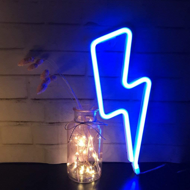 Fényreklám Villámelem/USB-vel működtetett felhők Villám Hold Neon Led Reklám gyerekszoba bulihoz Otthoni Bár ajándék dekoráció