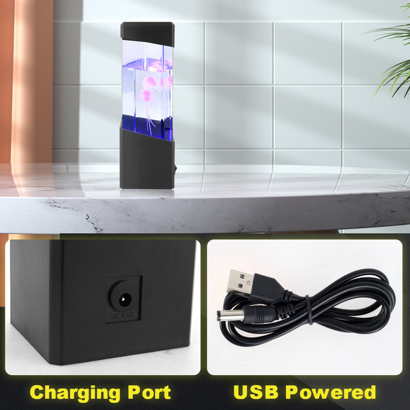 Lampă LED pentru meduze, USB/baterie, lumină de noapte cu meduze simulate, cu schimbare în mai multe culori, lampă pentru rezervor de acvariu decorativă pentru casă 2023