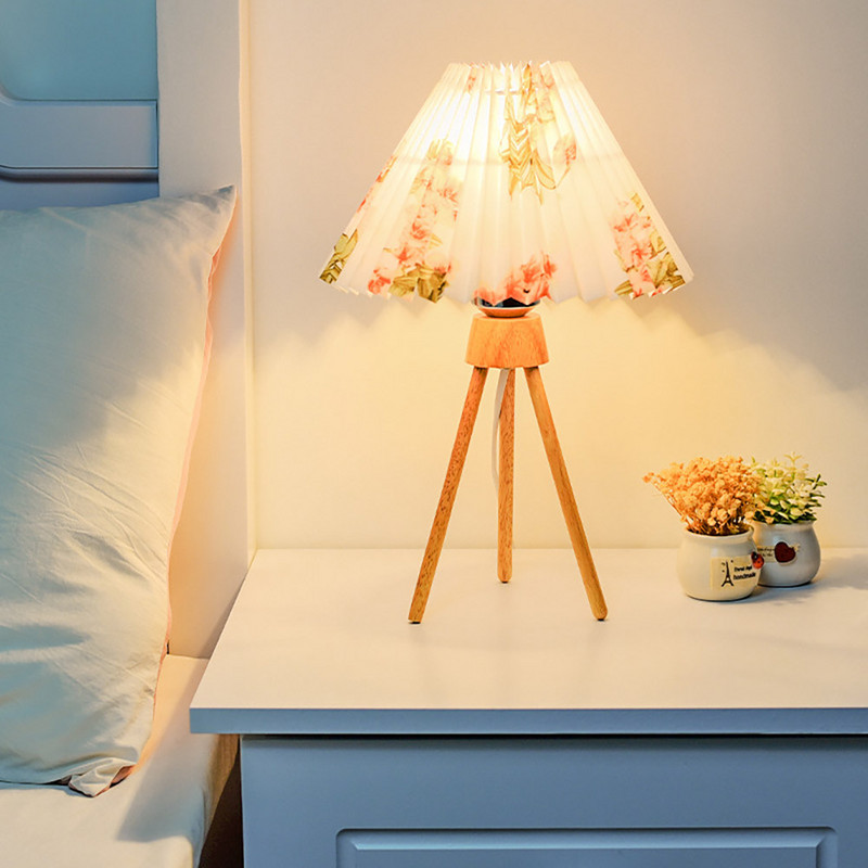 Koka vintage kroku abažūrs galda lampa masīvkoka mācību lasīšanai pie gultas nakts apgaismojums USB galda lampa viesistabas gaisma