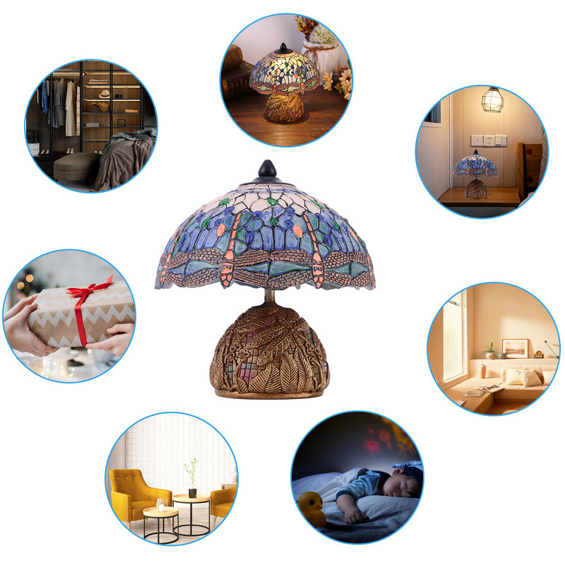 Stolna lampa u stilu vretenca Noćna noćna lampa u stilu vretenca Antikno luksuzno stolno svjetlo Spavaća soba Dnevni boravak za spavaću sobu